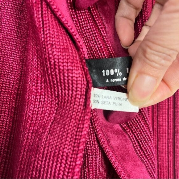 Vintage Beltrami virgin wool silk 3D button ribbed jacket Sz M - Picture 7 of 10